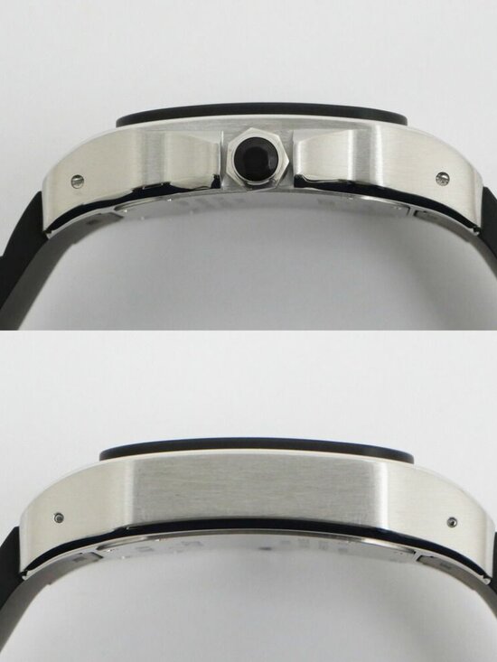 Cartier Santos 100 LM Silver Dial SS Rubber Automatic Winding Watch Overhauled main image 4